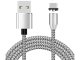 3-in-1 Magnetic Charging Cable Micro USB / Type-C / Lightning, 1m, Silver