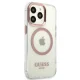 Guess Metal Outline MagSafe dėklas iPhone 13 Pro, rožinis