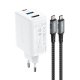 Acefast A17 GaN 2in1 įkroviklis 65W USB-C / USB ir HDMI 4K@60Hz adapteris su laidu, baltas