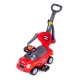 Vaikiškas stumdukas-automobilis 3-in-1 su rankena, raudonas