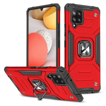 Wozinsky Ring Armor dėklas Samsung Galaxy A42 5G su žiedo laikikliu, raudonas