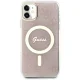 Guess dėklas iPhone 11 telefonui IML 4G Gold Stripe, rožinis