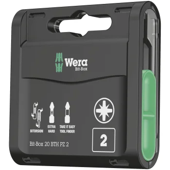Suktuvų antgalių rinkinys Wera Bit-Box 20 BTH PZ 2, 1/4", 20 vnt.