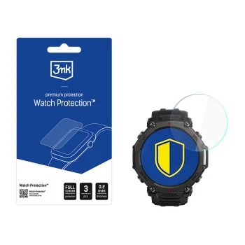 Hibridinis apsauginis stiklas 3mk FlexibleGlass skirtas Amazfit T-Rex 3 Pro 44mm