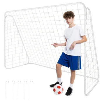 Metaliniai futbolo vartai vaikams Trizand 213x150x90 cm, balti