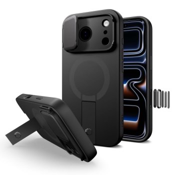 „Tech-Protect Kevlar Aura MagSafe“ dėklas, skirtas „iPhone 17 Pro“, juodas