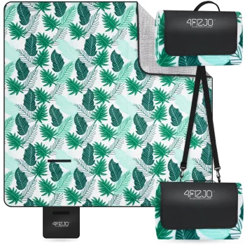 Waterproof Insulated Picnic & Beach Blanket 200 x 200 cm, Leaves