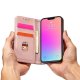 Magnet Card dėklas iPhone 13 Pro Max su stovu ir pinigine, rožinis