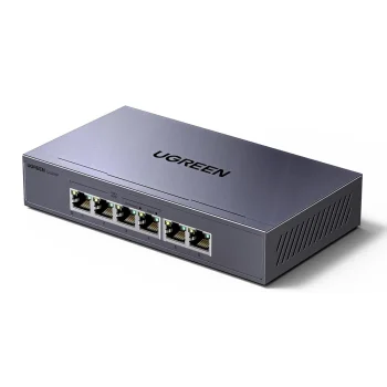 Tinklo komutatorius Ugreen CM753 6 prievadai 1 Gb/s su PoE+, pilkas