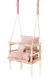Kruzzel Wooden Baby Swing with Cushion, Pink