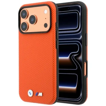 BMW M Quadrille Kevlar MagSafe dėklas iPhone 17 Pro / 18 Pro, oranžinis