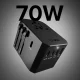 SBS universalus GaN kelioninis adapteris 70W, juodas