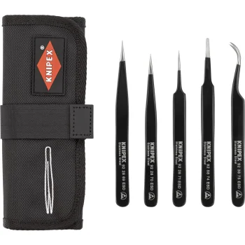 KNIPEX 92 00 01 ESD universalus ESD pincetų rinkinys, 5 vnt.