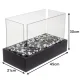 Kaminer 00026318 pastatomas biožidinys su stiklo sienelėmis, 45cm, juodas