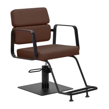 Hairdressing Chair Gabbiano Porto Chocolate with Black Base