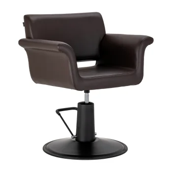 Hairdressing Chair Gabbiano Lucca Brown with Black Base