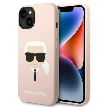 Karl Lagerfeld Silicone Karl's Head dėklas, skirtas iPhone 14 Plus, rožinis
