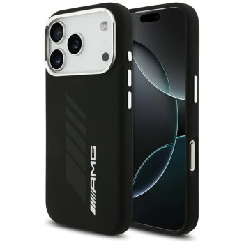 Mercedes AMG Silicone Oversize Rhombs MagSafe Case for iPhone 17 Pro, Black