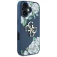 Guess Grained Roses Big 4G Logo dėklas iPhone 16, mėlynas
