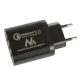 Maclean MCE479 B sieninis įkroviklis 3x USB Qualcomm Quick Charge 3.0, juodas