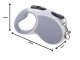 Retractable Dog Leash up to 15kg, 5m, Grey