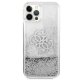 Guess iPhone 12 Pro Max dėklas 4G Big Liquid Glitter, sidabrinis