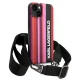 Karl Lagerfeld Color Stripes Strap dėklas su dirželiu iPhone 14, rožinis