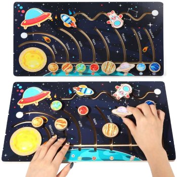 Bakalu Wooden Solar System Maze Montessori Planets