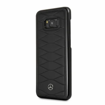 Mercedes Pattern Line Genuine Leather Case for Samsung Galaxy S8 Plus Black