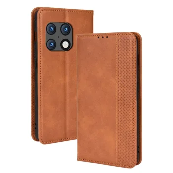 Atverčiamas dėklas OnePlus 10 Pro, rudas