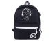 Black Youth Backpack with Reflective Graphics and USB Port