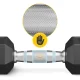 4Fizjo HEX Steel Dumbbell, 12.5 kg, Black