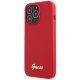 Guess iPhone 13 Pro Max dėklas Silicone Vintage Gold Logo, raudonas