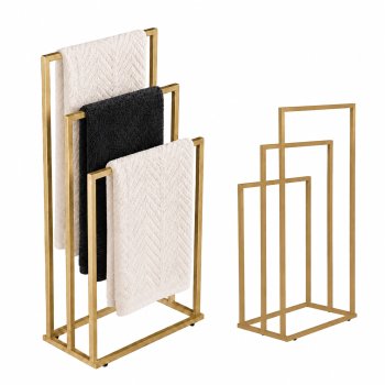 ModernHome pastatomas rankšluosčių stovas, 3 dalių, metalinis, auksinis