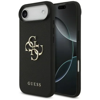 Guess Grained Big 4G & Classic Logo dėklas, skirtas iPhone Air, juodas