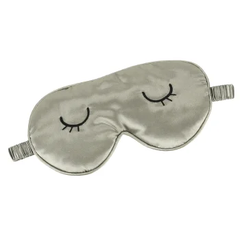 Blackout Sleep Mask with Travel Pouch, Grey
