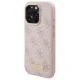 Guess dėklas iPhone 16 Pro Max su MagSafe 4G Logo Plate, rožinis