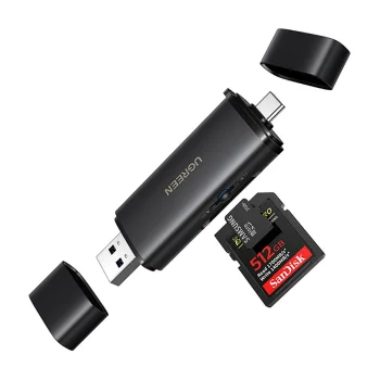 Memory Card Reader Ugreen 65024 USB-C / USB-A SD 4.0 UHS-II, Black