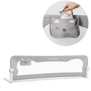 Nukido Bed Guard Rail 180 x 42 x 35 cm, Grey