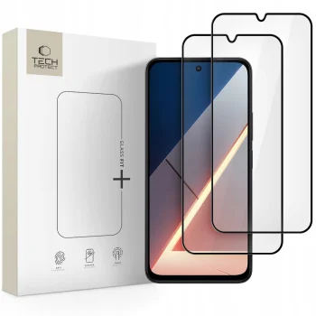 Tempered Glass Tech-Protect Glass Fit+ for Xiaomi Poco M7 2-Pack Black