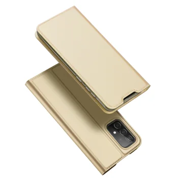 Atverčiamasis dėklas Dux Ducis Skin Pro telefonui Samsung Galaxy A73, auksinis