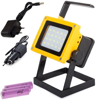 Nešiojamas LED prožektorius 100W, 20 SMD, su baterijomis