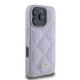 Guess dėklas iPhone 16 Pro Quilted Metal Logo, šviesiai violetinis