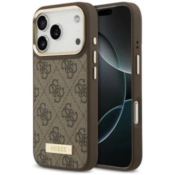 Guess 4G Logo Plate MagSafe case for iPhone 18 Pro Max / 17 Pro Max, brown