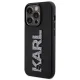 Karl Lagerfeld dėklas iPhone 15 Pro telefonui 3D Rubber Glitter Logo, juodas