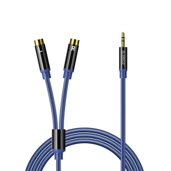 Garso laidas Orico AXRF 3.5 mm mini jack į 2x RCA lizdus, 1.5 m, mėlynas
