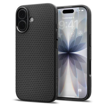 Spigen Liquid Air dėklas, skirtas iPhone 17, juodas