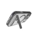 ZAGG Santa Cruz Snap KS MagSafe dėklas su stovu iPhone 17 Pro, skaidrus/juodas