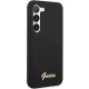 Guess Samsung Galaxy S23 dėklas Silicone Vintage Gold Logo, juodas