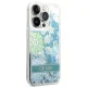 Guess Flower Liquid Glitter dėklas skirtas iPhone 14 Pro Max, žalias